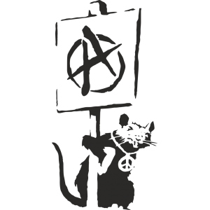 Sticker Banksy Anarchist Rat