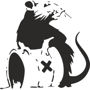 Sticker Banksy Toxic Rat