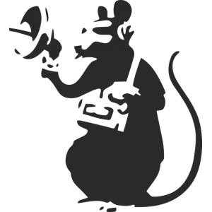 Sticker Banksy Radar Rat