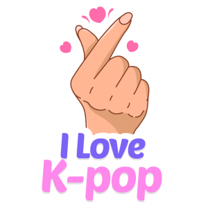 Autocollant I Love K-pop