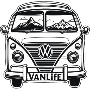 Autocollant Van Life VW Vintage