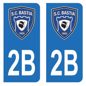 2B Club SC Bastia - Autocollant pour Plaque Immatriculation