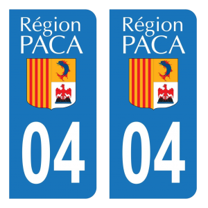 04 Ancien Logo PACA - Autocollant pour Plaque Immatriculation