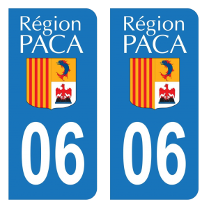 06 Ancien Logo PACA - Autocollant pour Plaque Immatriculation