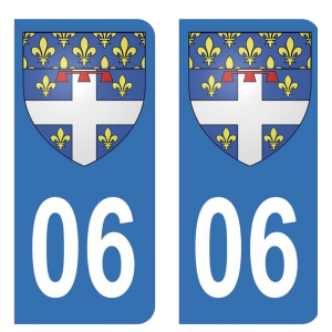 06 blason Antibes - Autocollant pour Plaque Immatriculation