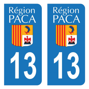 13 Ancien Logo PACA - Autocollant pour Plaque Immatriculation