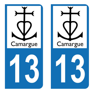 13 Logo Camargue - Autocollant pour Plaque Immatriculation