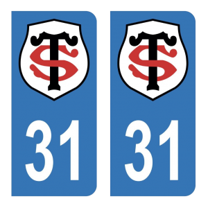 31 Club Stade Toulousain - Autocollant pour Plaque Immatriculation