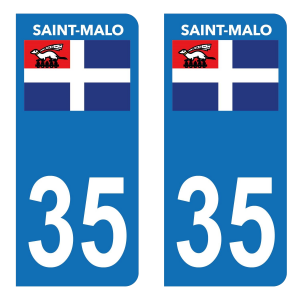 35 Saint Malo - Autocollant pour Plaque Immatriculation