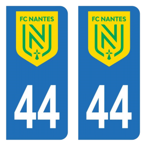 44 Club FC Nantes - Autocollant pour Plaque Immatriculation