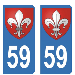 59 blason Lille - Autocollant pour Plaque Immatriculation