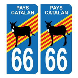 66 Logo Blason Pays Catalan Logo Ane - Autocollant pour Plaque Immatriculation