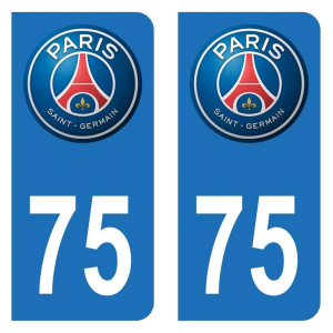 75 Club PSG Paris - Autocollant pour Plaque Immatriculation