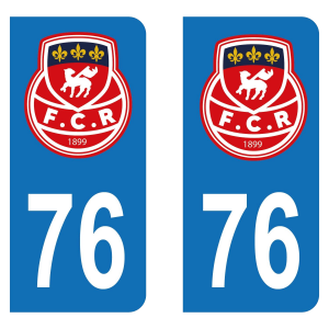 76 FCR Football Club Rouen - Autocollant pour Plaque Immatriculation