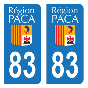 83 Ancien Logo PACA - Autocollant pour Plaque Immatriculation