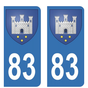 83 blason Hyeres - Autocollant pour Plaque Immatriculation