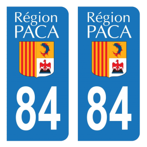 84 Ancien Logo PACA - Autocollant pour Plaque Immatriculation