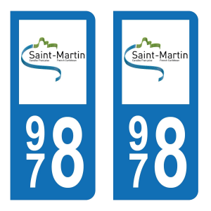 978 Saint Martin - Autocollant pour Plaque Immatriculation