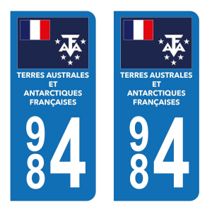 984 Terres Australes et Antarctiques Françaises - Autocollant pour Plaque Immatriculation