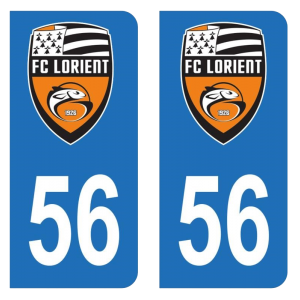 Département 56 FC Lorient - Autocollant pour Plaque Immatriculation