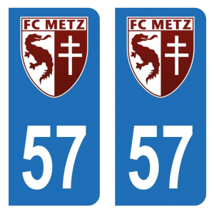 Département 57 FC Metz - Autocollant pour Plaque Immatriculation