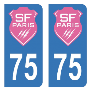 Département 75 Stade Français Paris - Autocollant pour Plaque Immatriculation