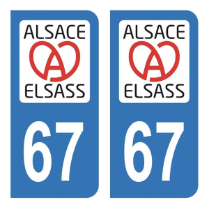 Elsass 67 - Autocollant pour Plaque Immatriculation