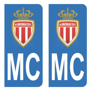 MC AS Monaco - Autocollant pour Plaque Immatriculation