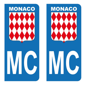 MC Blason Monaco - Autocollant pour Plaque Immatriculation