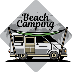 Autocollant Van Beach Camping