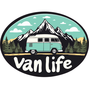 Autocollant Van Life Montagnes VW Camper 3