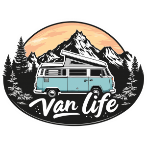 Autocollant Van Life Montagnes VW Camper 4