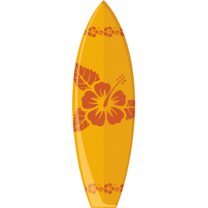 Autocollant Planche de Surf Aloha Orange