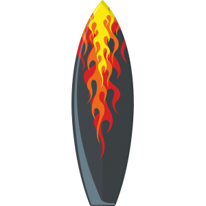 Autocollant Planche de Surf Flaming