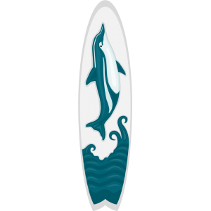 Autocollant Planche de Surf Dauphin