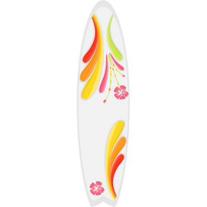 Autocollant Planche de Surf Hibiscus