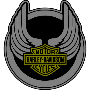 Autocollant Harley-Davidson Motorcycles Logo rond gris