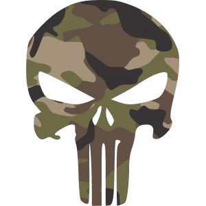 Autocollant The Punisher Skull Camo Vert