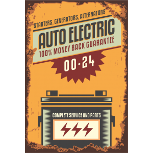 Autocollant Garage Vintage Auto Electric