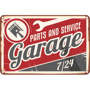 Autocollant Garage Parts and Service Vintage