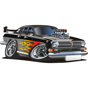 Autocollant Voiture Muscle Car Cartoon