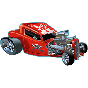 Autocollant Voiture Hot Rod Cartoon