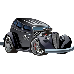 Autocollant Voiture Hot Rod Cartoon modèle 3