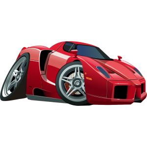 Autocollant Voiture Ferrari Enzo Cartoon