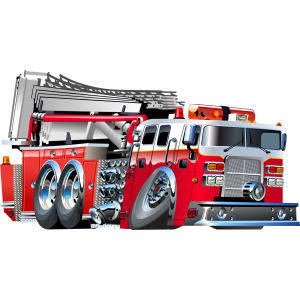 Autocollant Camion de Pompiers Cartoon