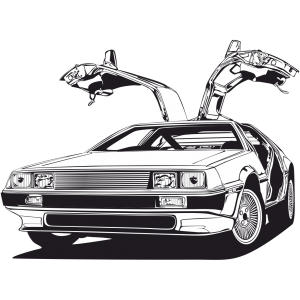 Autocollant Voiture DeLorean Silhouette