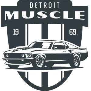 Autocollant Ecusson Ford Mustang Detroit Muscle