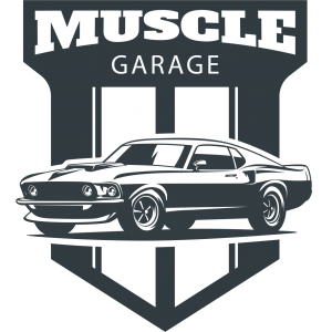 Autocollant Ecusson Muscle Garage