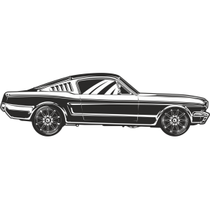 Autocollant Voiture Ford Mustang 1966 Silhouette