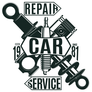 Autocollant Car Repair Service Vintage